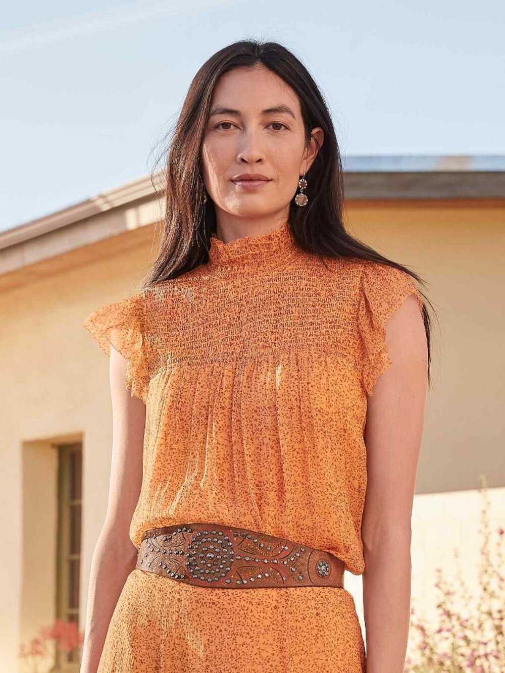 Sundance Catalog Vintage Days Calling Top Sz L Clementine